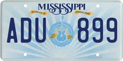 MS license plate ADU899