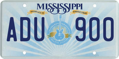 MS license plate ADU900