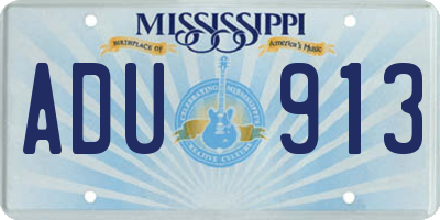 MS license plate ADU913