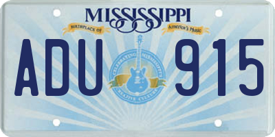 MS license plate ADU915