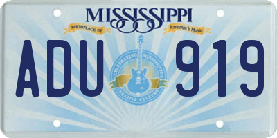 MS license plate ADU919