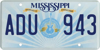 MS license plate ADU943