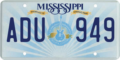 MS license plate ADU949