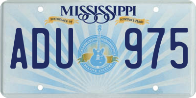 MS license plate ADU975