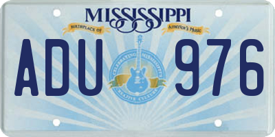 MS license plate ADU976