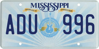MS license plate ADU996