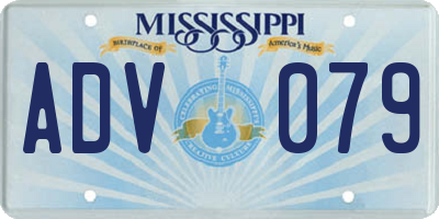 MS license plate ADV079