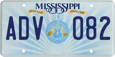 MS license plate ADV082