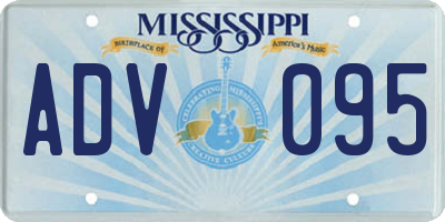 MS license plate ADV095