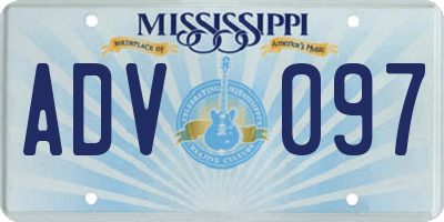 MS license plate ADV097