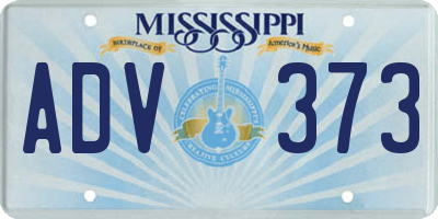 MS license plate ADV373