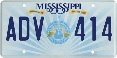 MS license plate ADV414