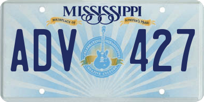 MS license plate ADV427