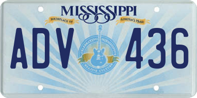 MS license plate ADV436