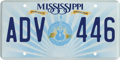 MS license plate ADV446
