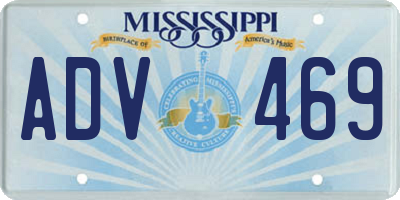 MS license plate ADV469