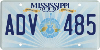 MS license plate ADV485