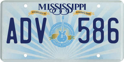 MS license plate ADV586