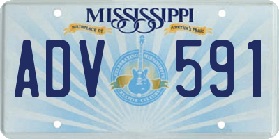 MS license plate ADV591