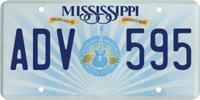 MS license plate ADV595