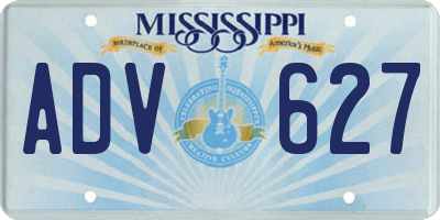 MS license plate ADV627