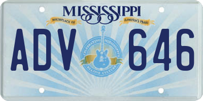 MS license plate ADV646