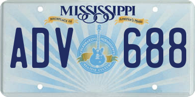 MS license plate ADV688