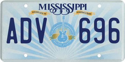 MS license plate ADV696