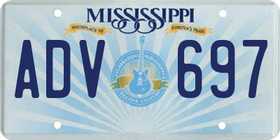 MS license plate ADV697