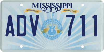 MS license plate ADV711