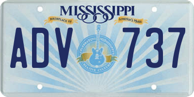 MS license plate ADV737