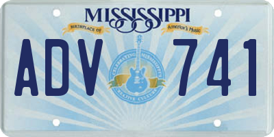 MS license plate ADV741