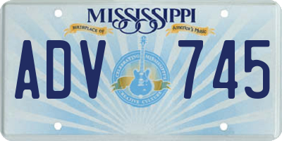 MS license plate ADV745