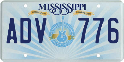 MS license plate ADV776