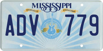 MS license plate ADV779