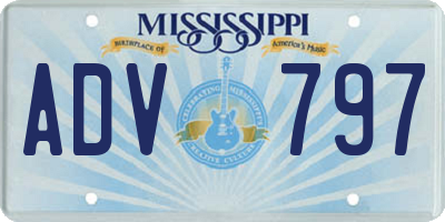 MS license plate ADV797