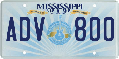 MS license plate ADV800