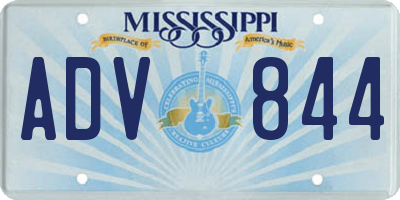 MS license plate ADV844