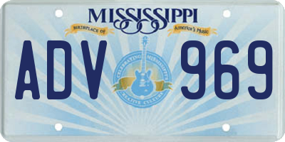 MS license plate ADV969