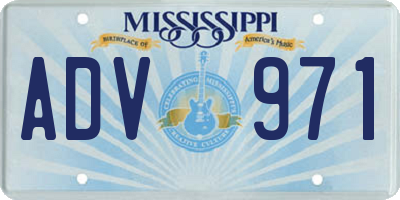 MS license plate ADV971