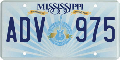 MS license plate ADV975