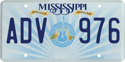 MS license plate ADV976