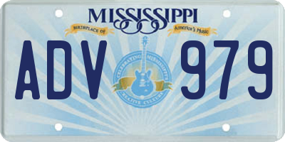 MS license plate ADV979