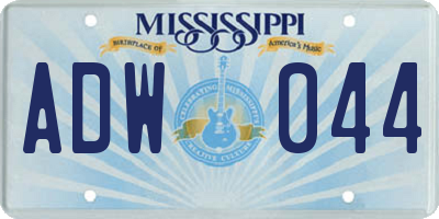 MS license plate ADW044
