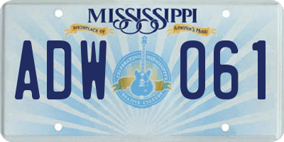 MS license plate ADW061