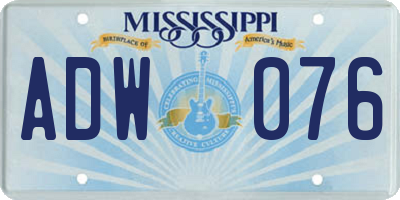 MS license plate ADW076