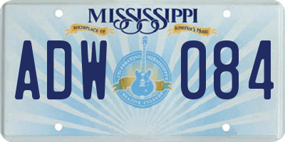 MS license plate ADW084