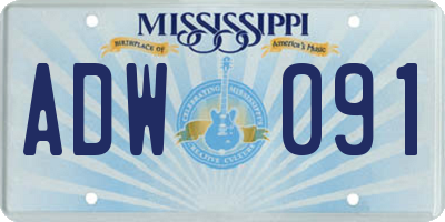MS license plate ADW091