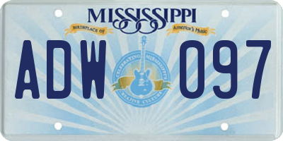 MS license plate ADW097