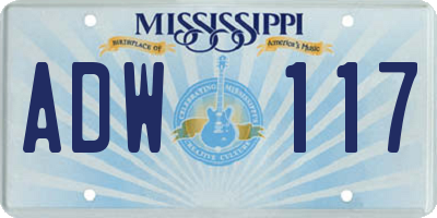 MS license plate ADW117
